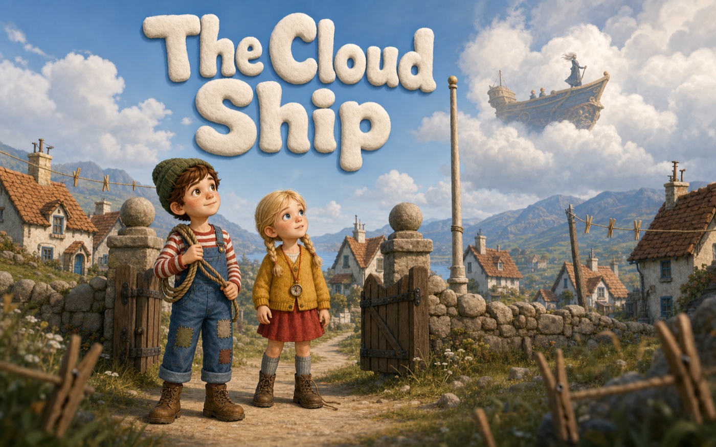 A floating ship in a world of clouds